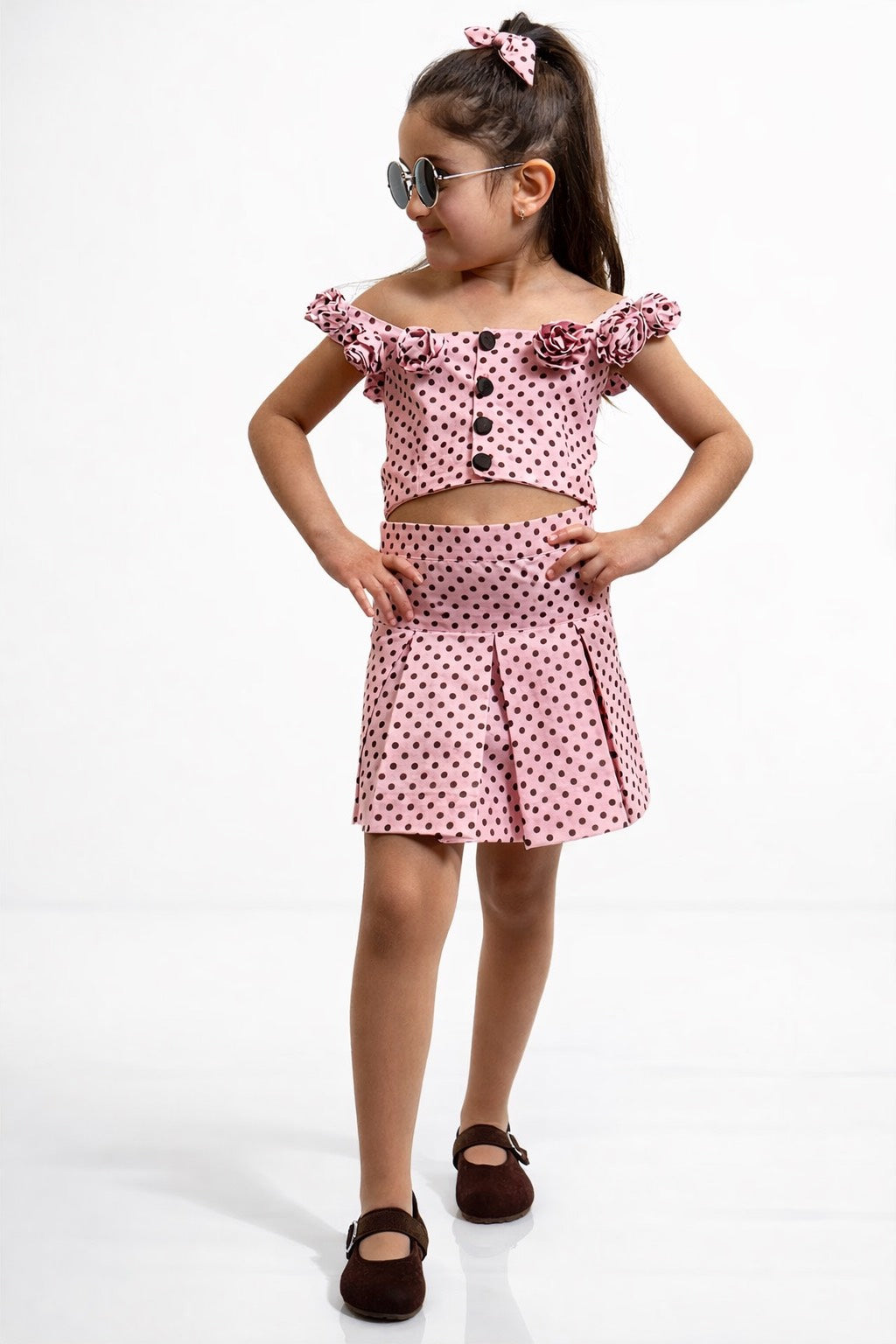 Pink Polka Dot Two-Piece Set