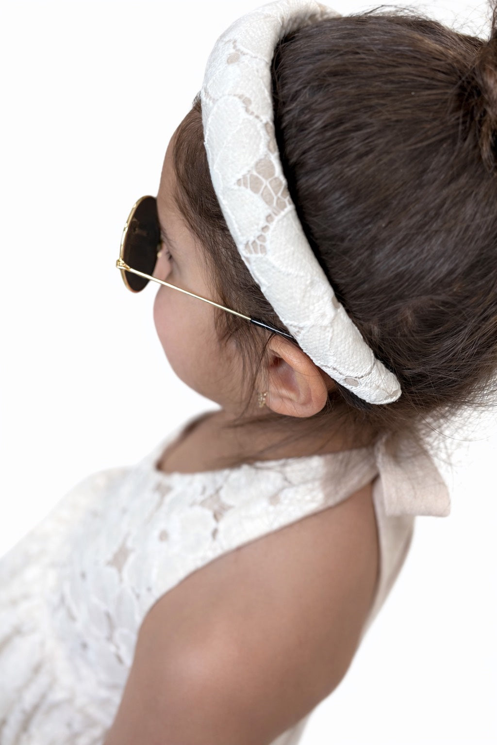 Ivory Lace Halter Dress for Girls