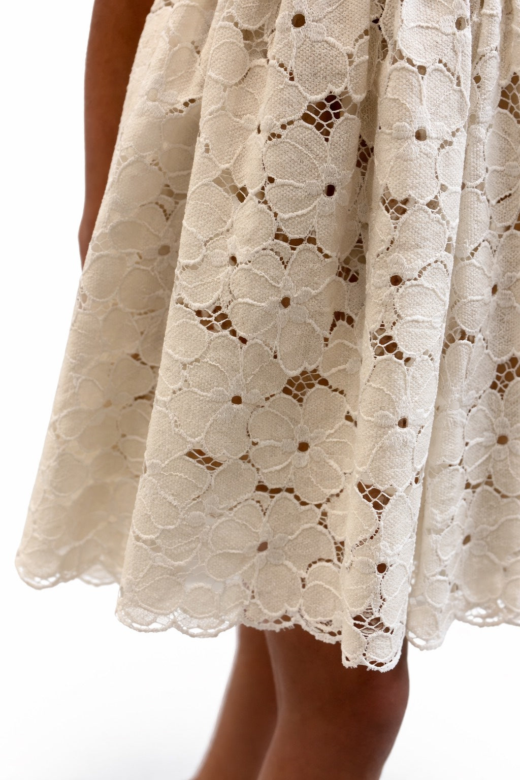 Ivory Lace Halter Dress for Girls