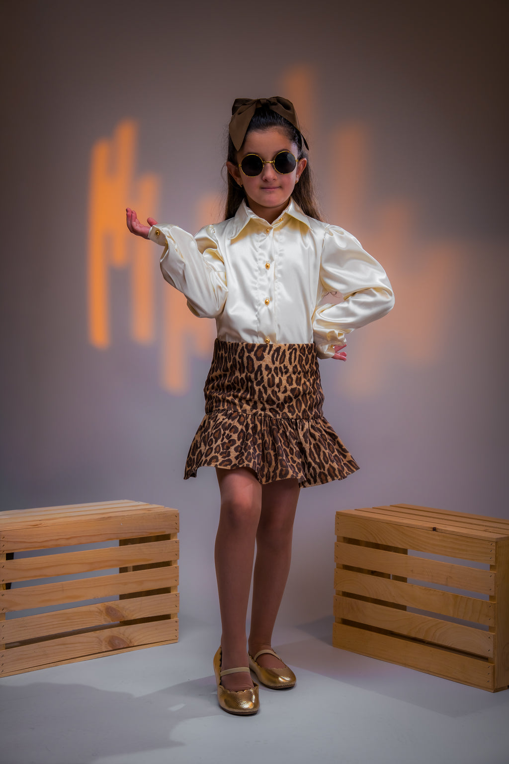 leopard-print skirt